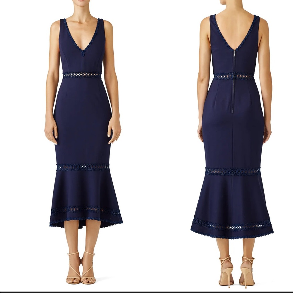 Nicholas Plunging Navy Dress